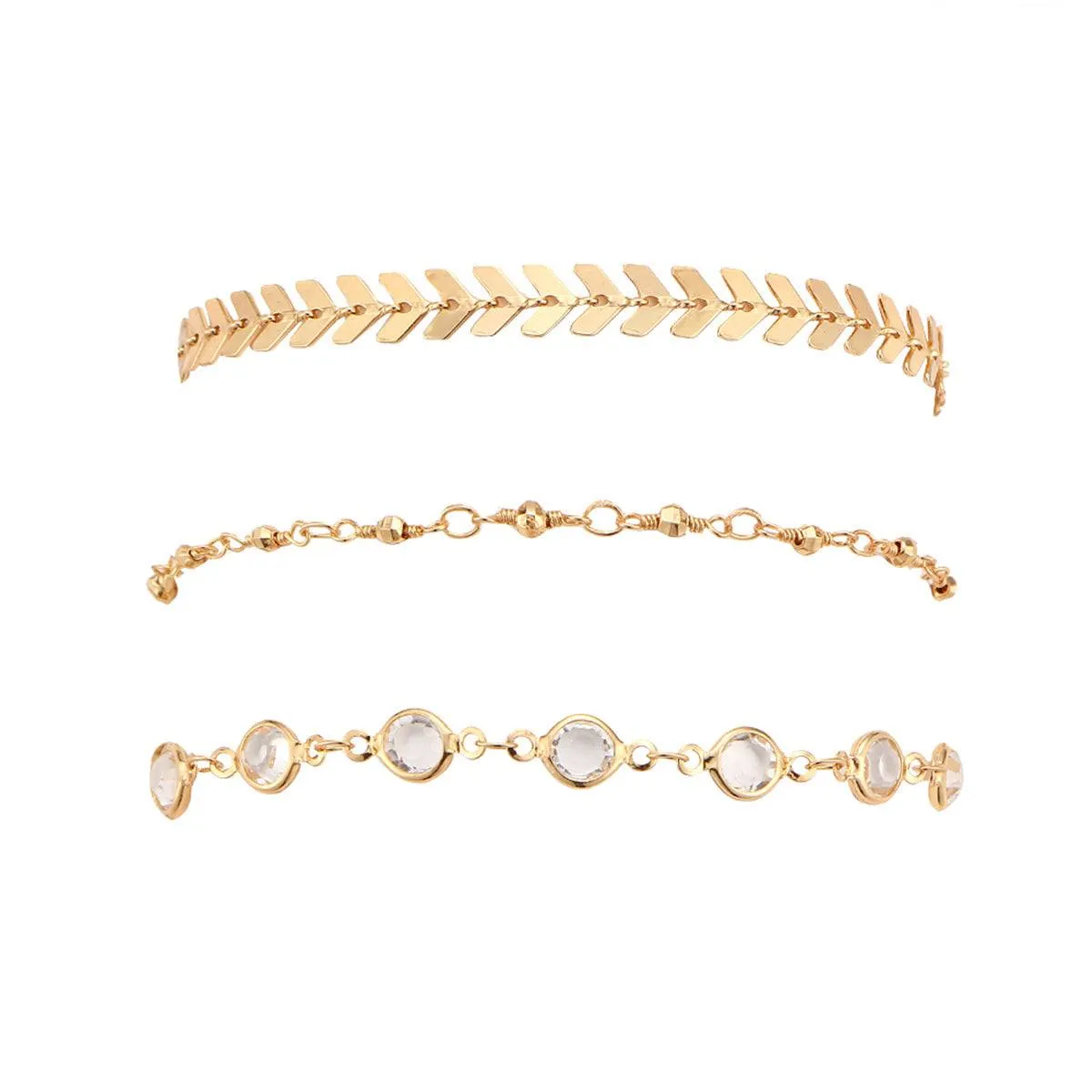 Crystal & Goldtone Station Anklet Set sold by Zulily product image thumbnail 2