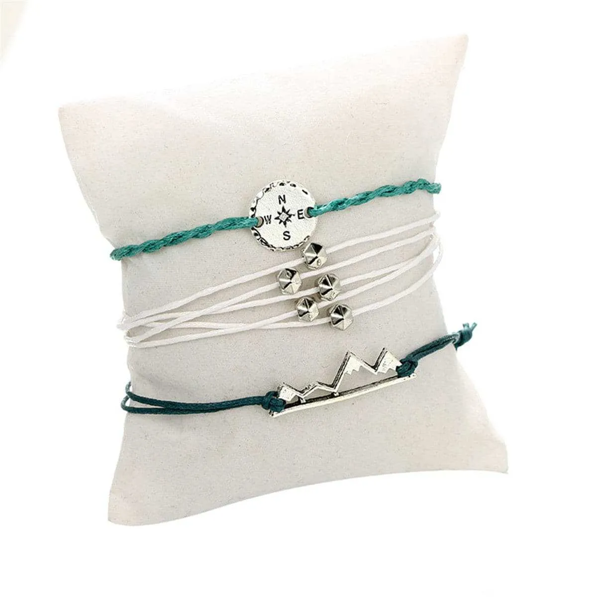 Vibre & Silvertone Mountain Peak Bracelet Set sold by Zulily