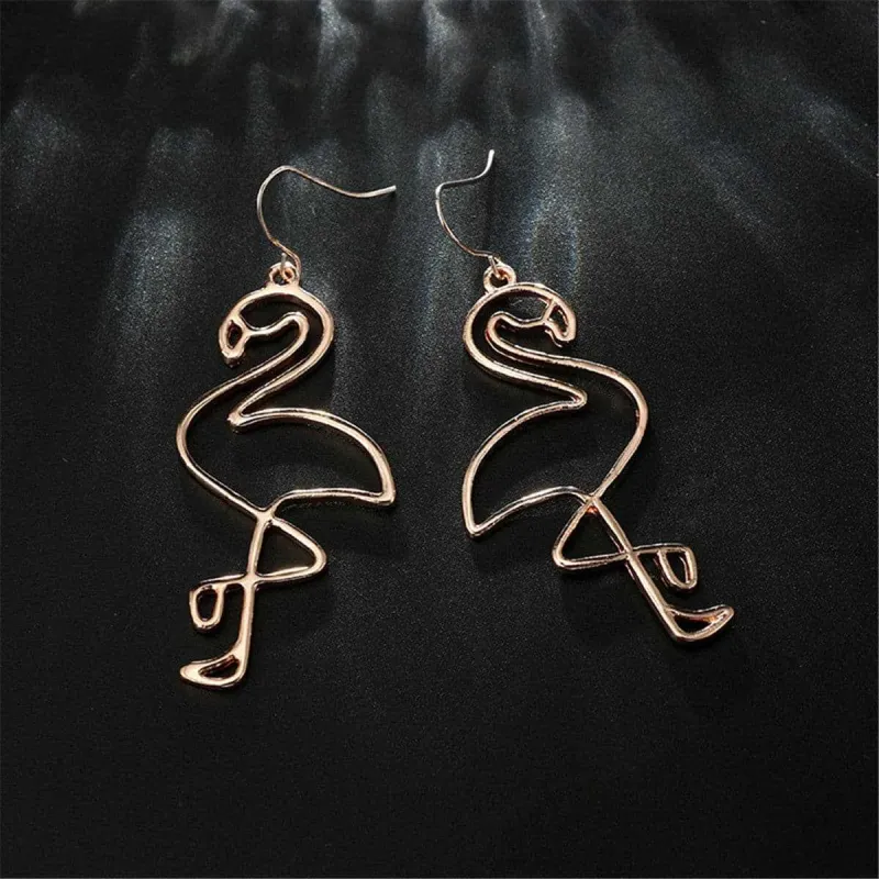 Goldtone Flamingo Drop Earrings made by Zulily