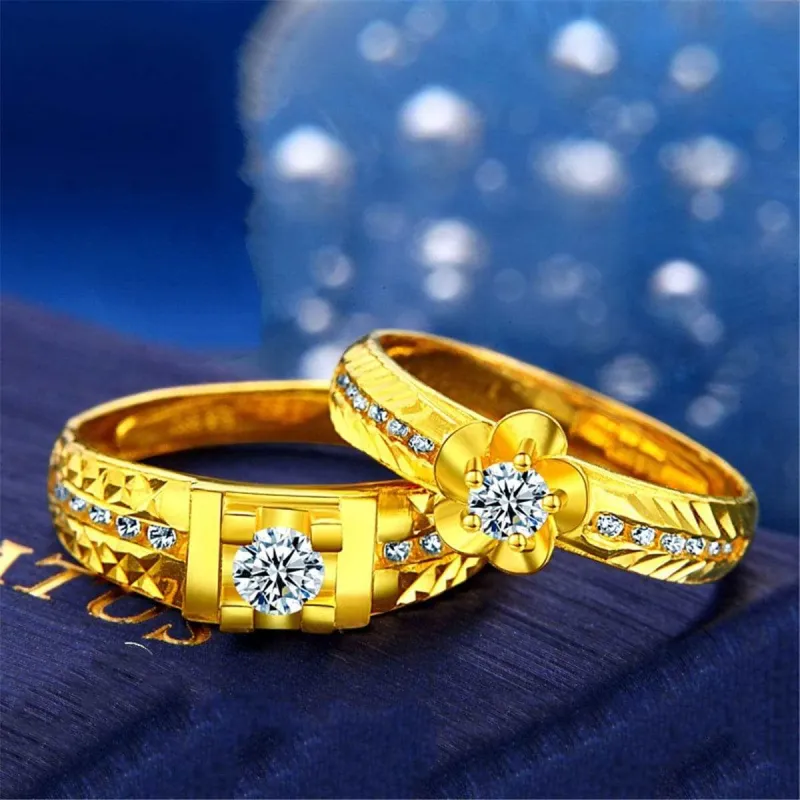 Cubic Zirconia & Goldtone Flower Ring Set made by Zulily