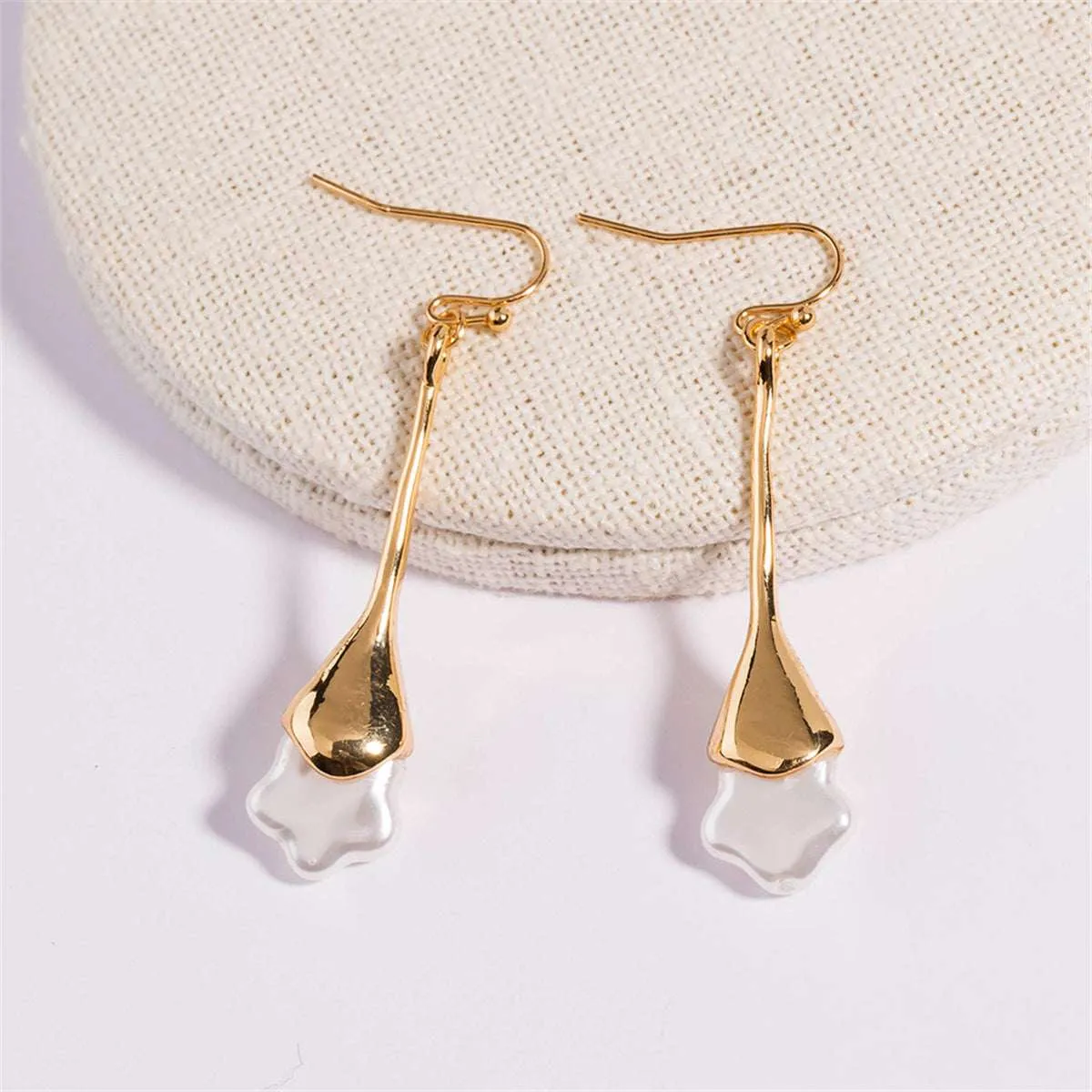 Pearl & Goldtone Star Drop Earrings sold by Zulily product image thumbnail 2