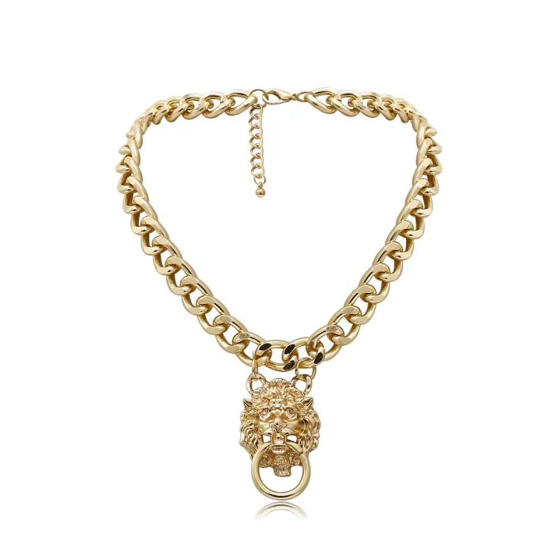 Goldtone Lion Catch Pendant Necklace made by Zulily