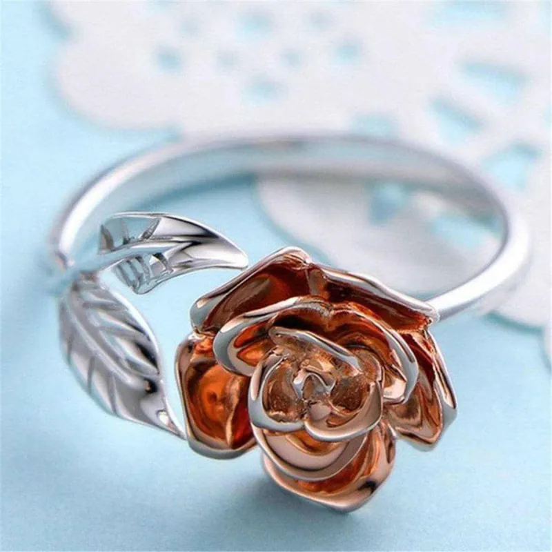 Two-tone Flower Bypass Ring made by Zulily