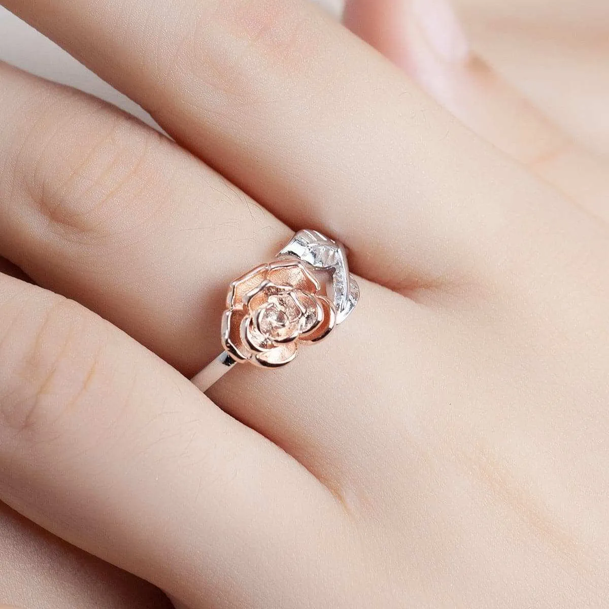 Two-tone Flower Bypass Ring sold by Zulily product image thumbnail 2