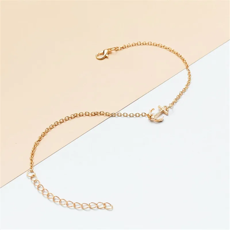 Goldtone Anchor Charm Anklet made by Zulily