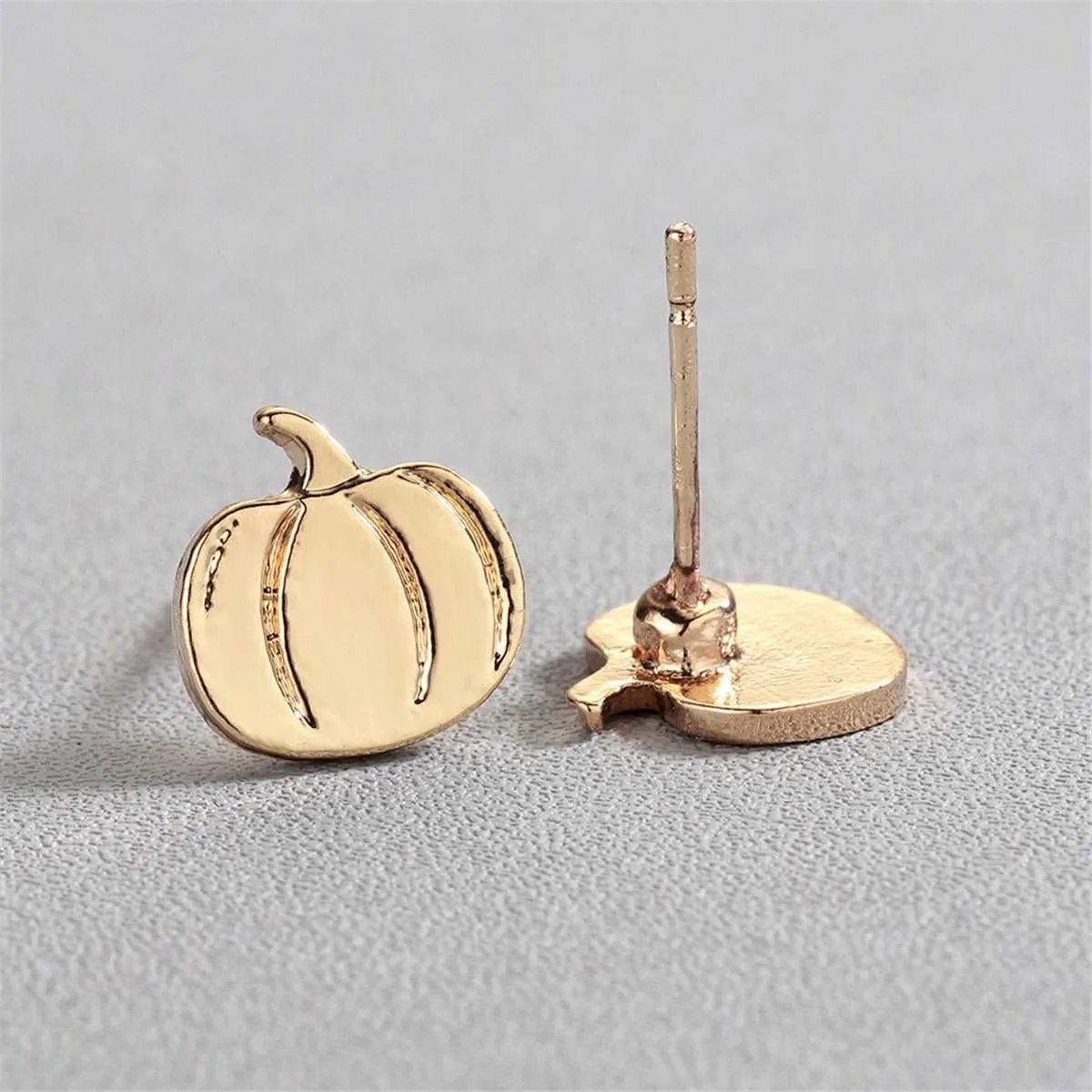Goldtone Pumpkin Stud Earrings sold by Zulily product image thumbnail 2