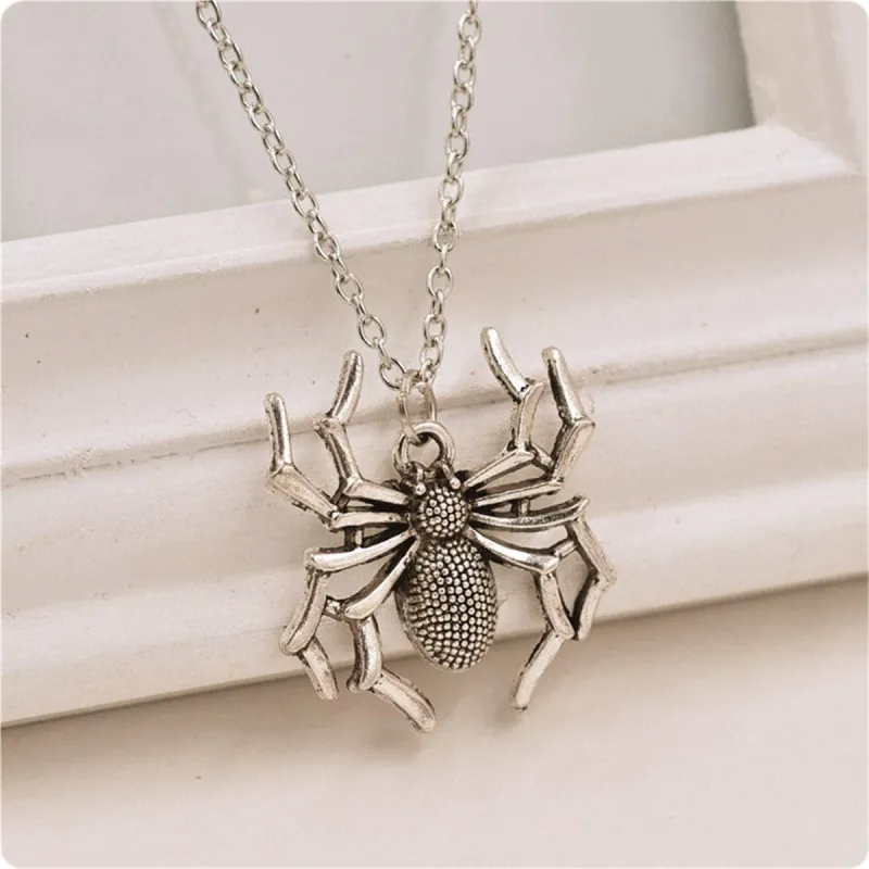 Silvertone Spider Pendant Necklace made by Zulily