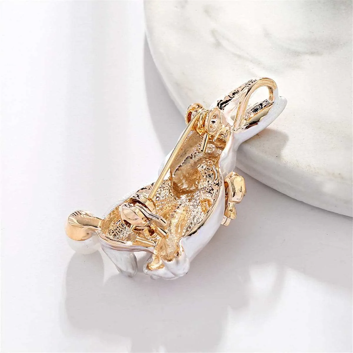 White & Cubic Zirconia Rabbit Brooch sold by Zulily product image thumbnail 2