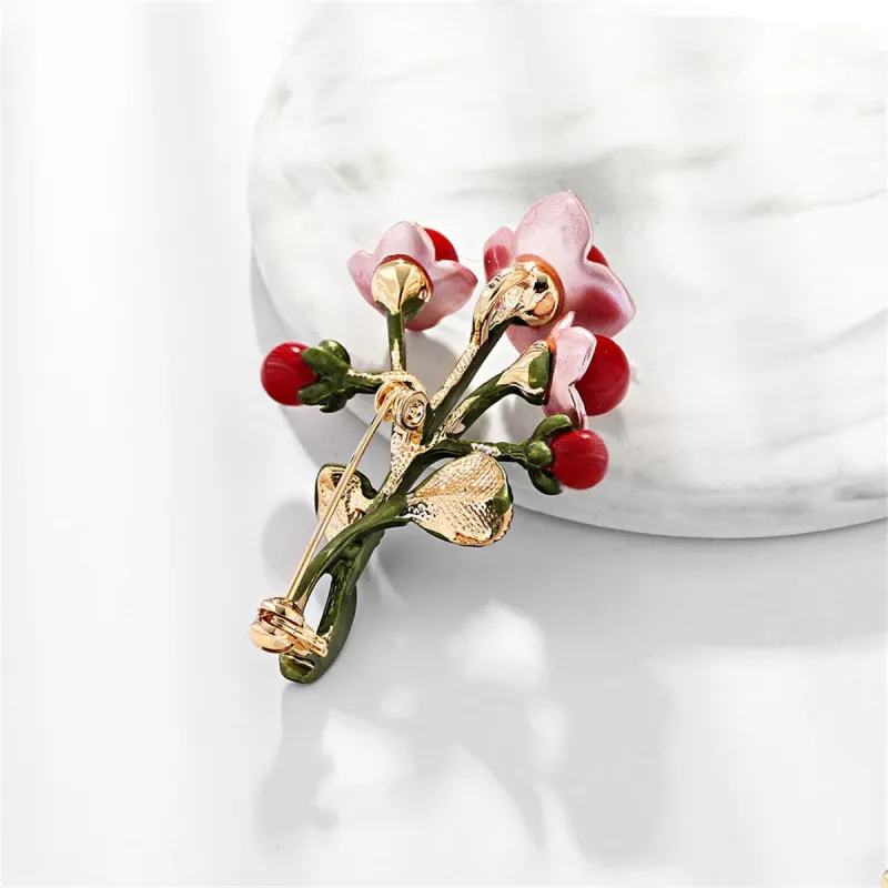 Red & Green Botany Brooch made by Zulily