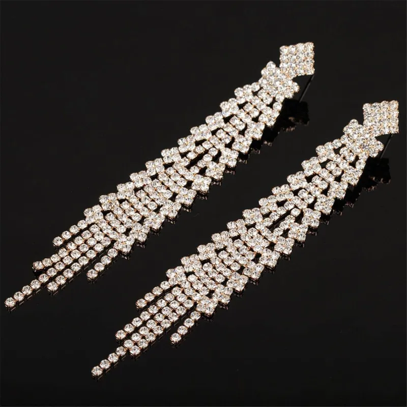 Cubic Zirconia & Goldtone Tassel Pavé Drop Earrings made by Zulily
