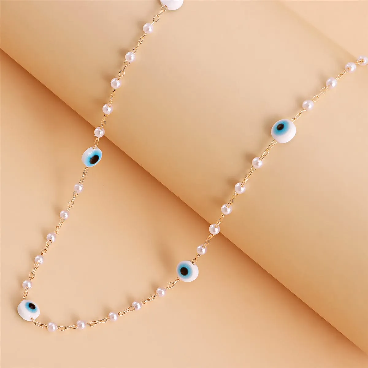 Pearl & Enamel Goldtone Eye Heart Pendant Necklace Set sold by Zulily