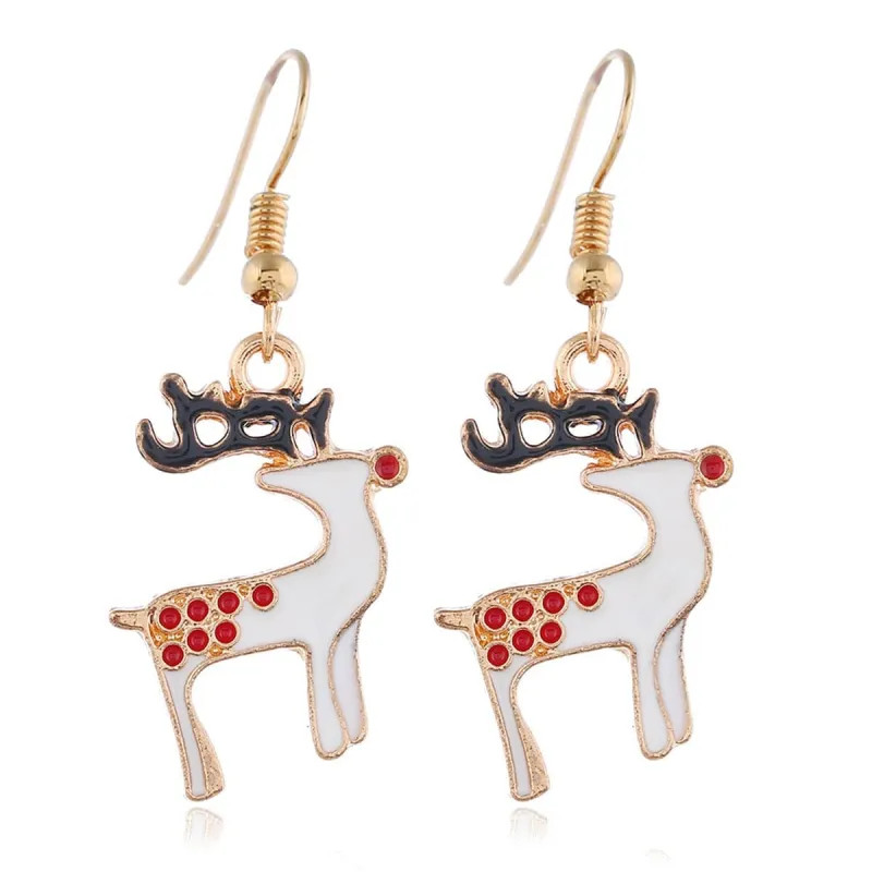 White Enamel & Goldtone Reindeer Jewelry Set made by Zulily