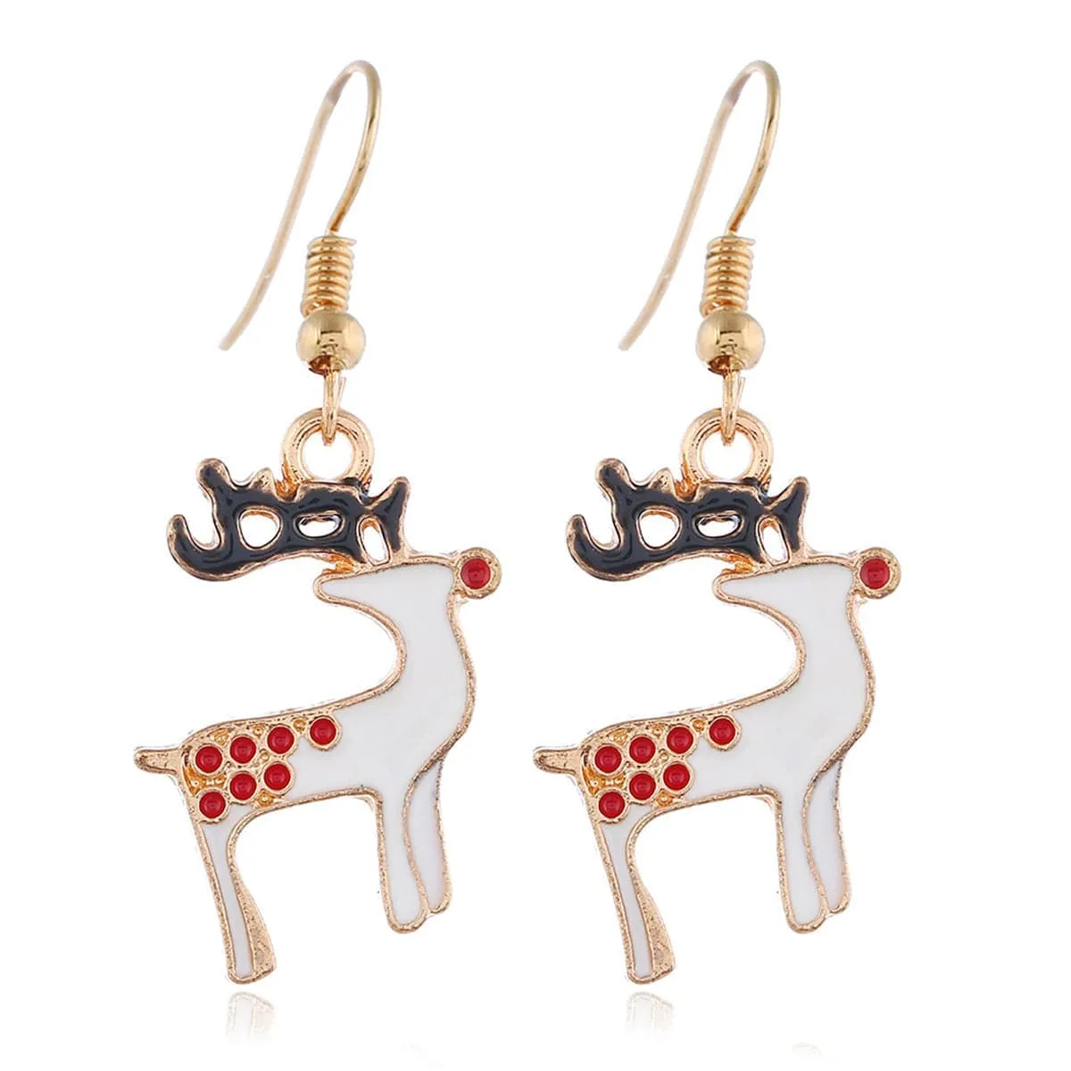 White Enamel & Goldtone Reindeer Jewelry Set sold by Zulily