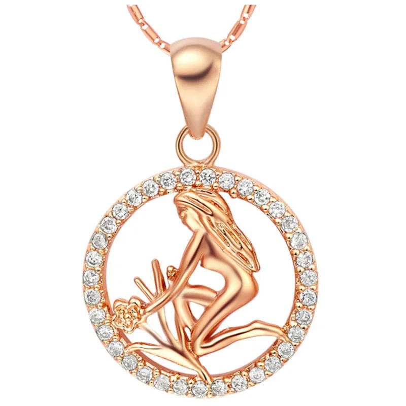 Cubic Zirconia & Rose Goldtone Virgo Pendant Necklace made by Zulily