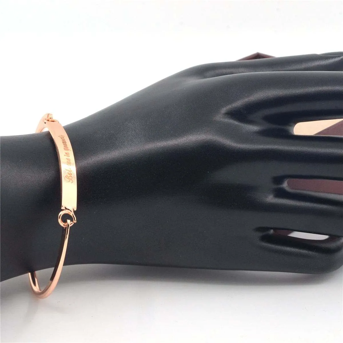 Rose Goldtone 'Believe in Yourself' Bangle sold by Zulily product image thumbnail 2