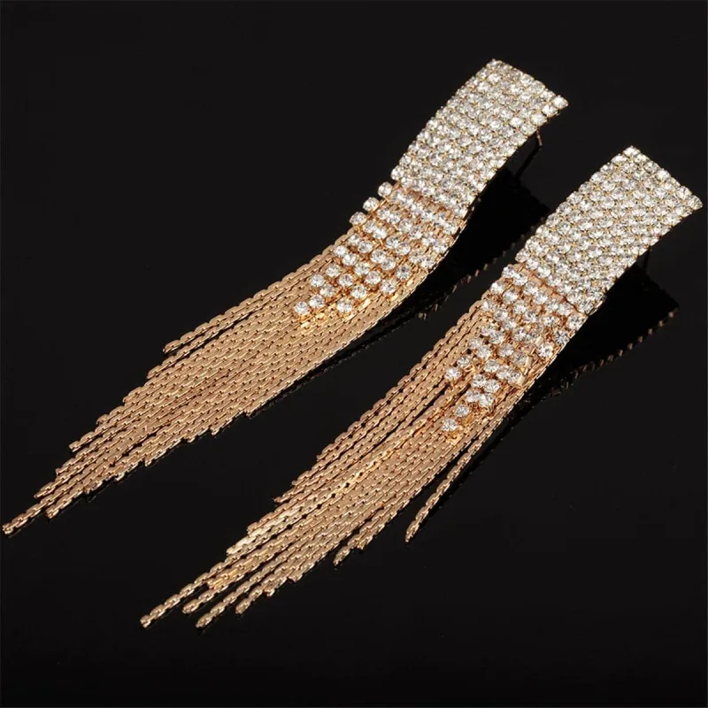 Cubic Zirconia & Goldtone Pavé Tassel Drop Earrings made by Zulily