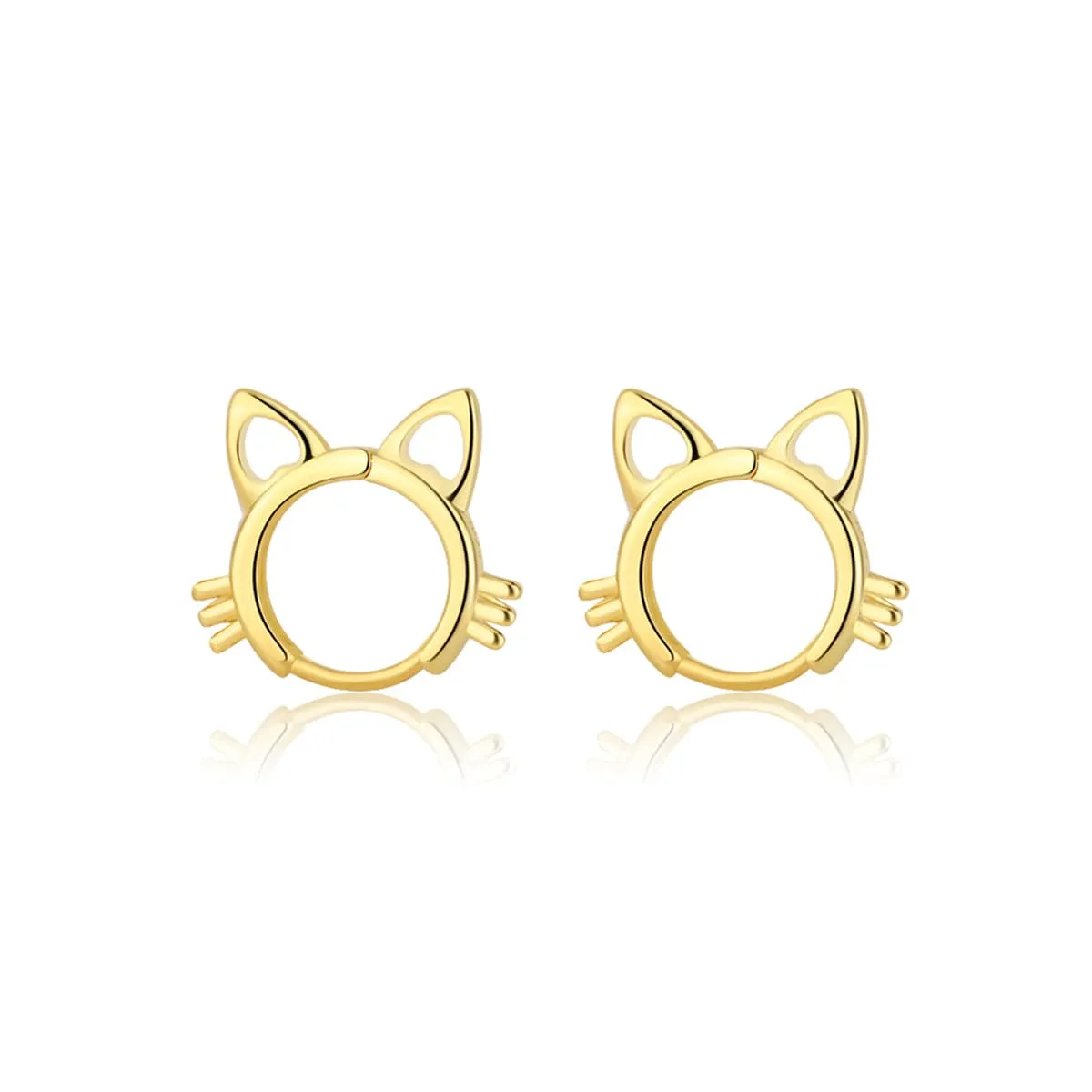Goldtone Cat-Shape Huggie Earrings sold by Zulily