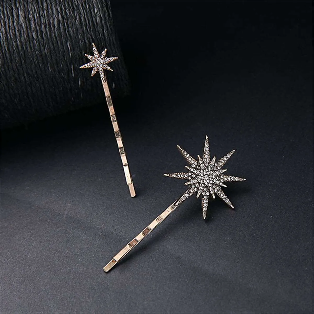 Cubic Zirconia & Goldtone Celestial Hair Clip Set sold by Zulily product image thumbnail 2
