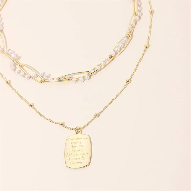 Pearl & Goldtone 'Mother & Daughter' Pendant Necklace Set made by Zulily