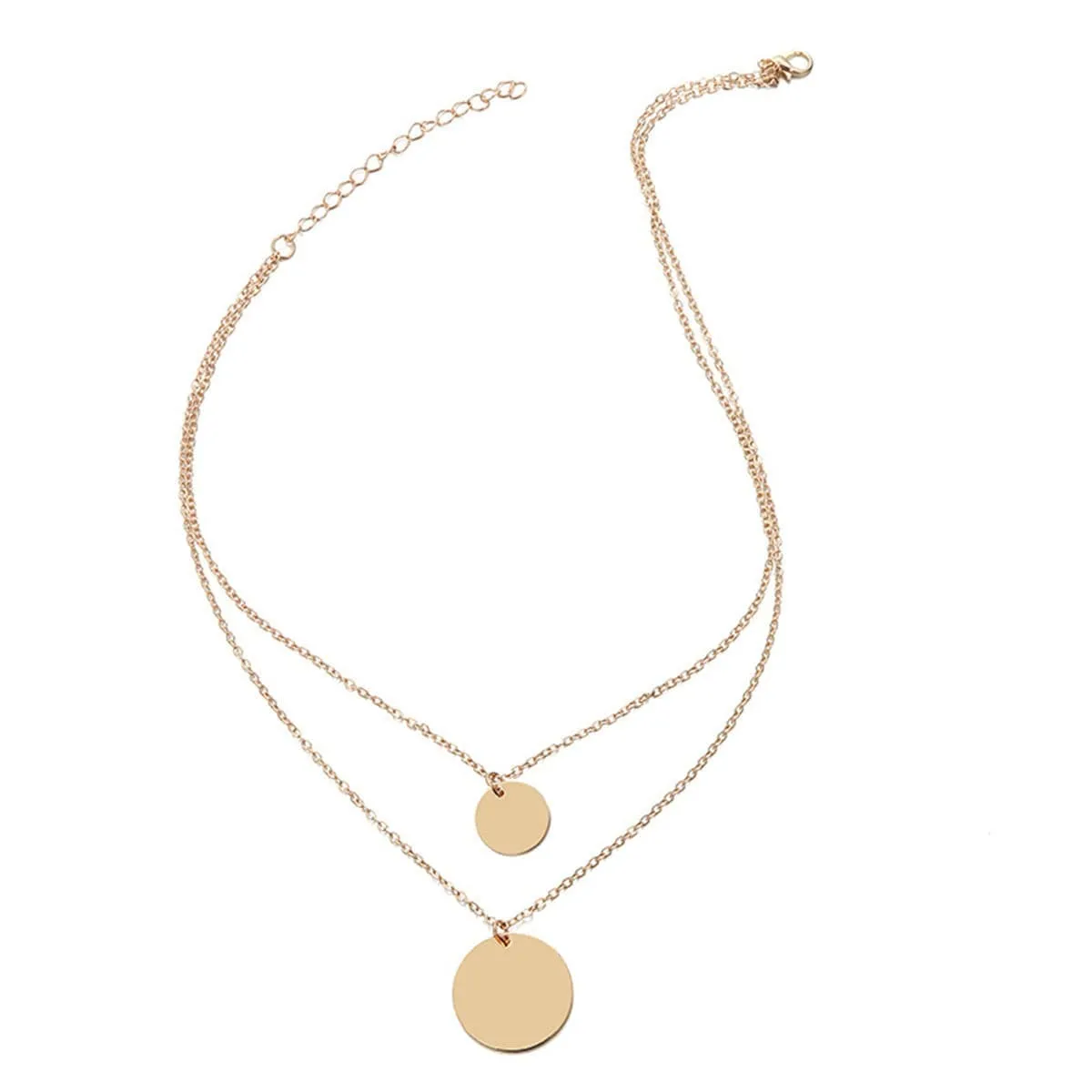 Goldtone Layered Disk Pendant Necklace sold by Zulily product image thumbnail 3