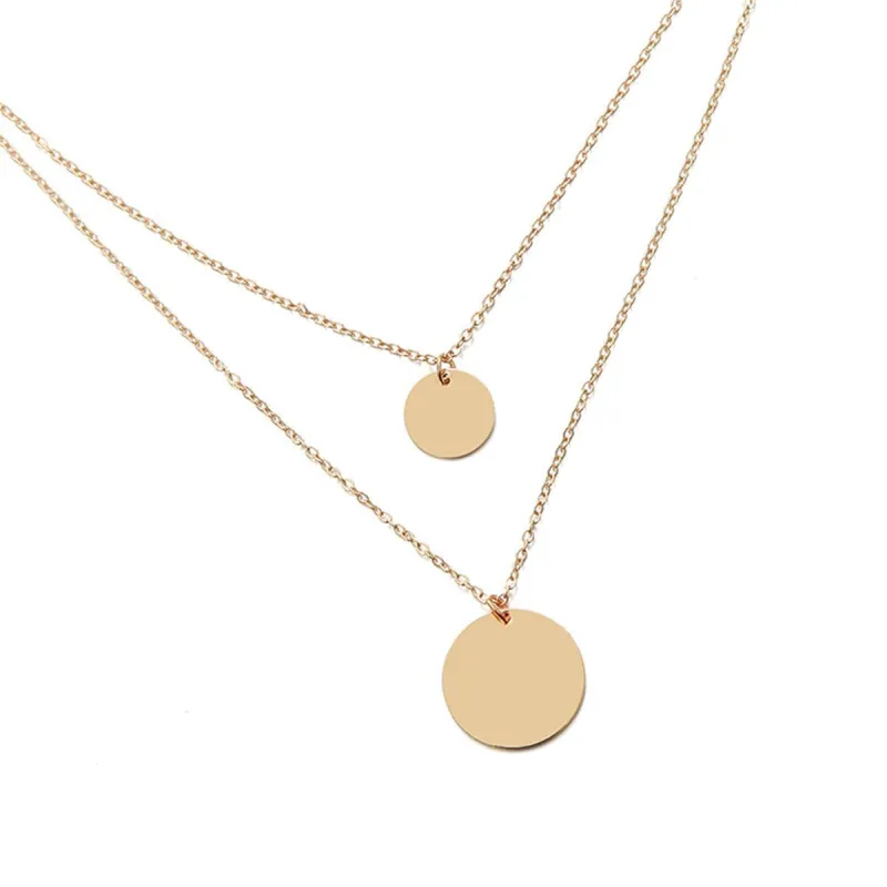 Goldtone Layered Disk Pendant Necklace made by Zulily