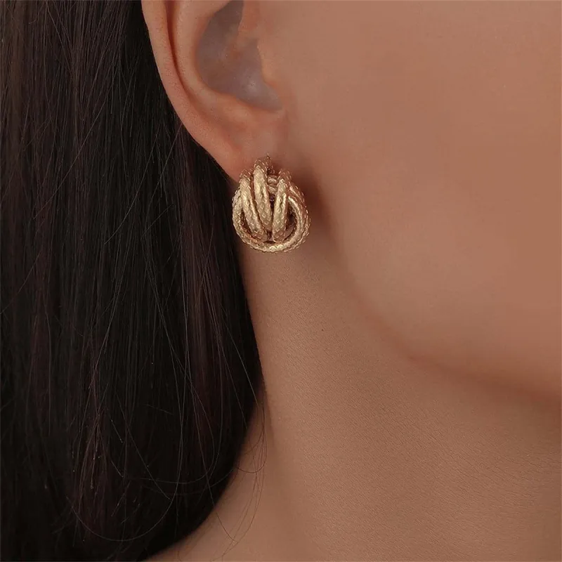 Goldtone Tri-Wire Twisted Stud Earrings made by Zulily