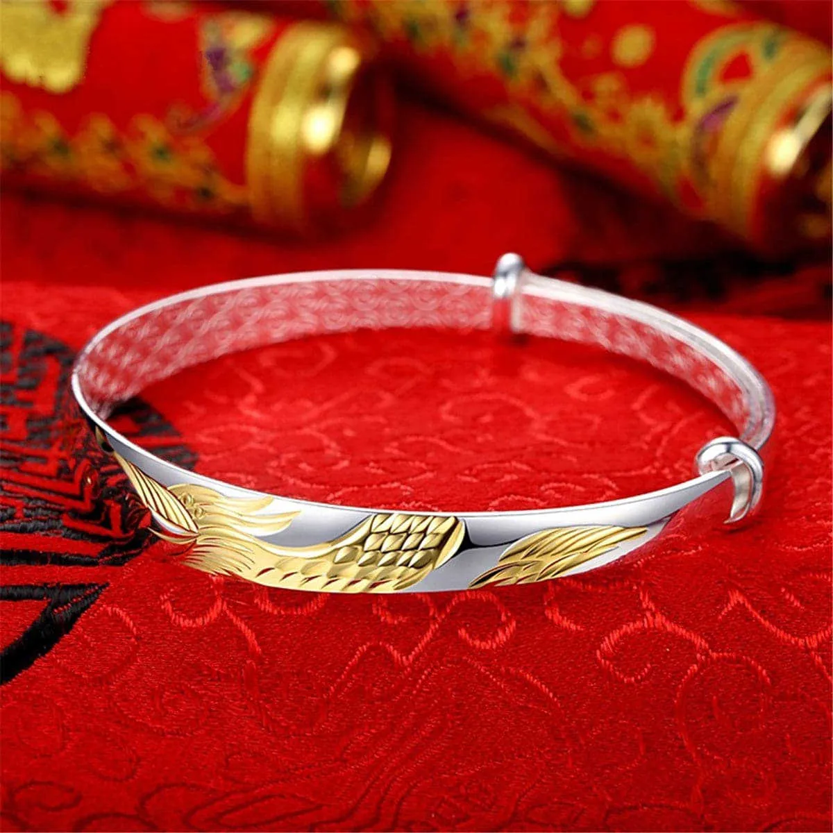 Two-tone Phoenix Adjustable Bangle sold by Zulily product image thumbnail 2
