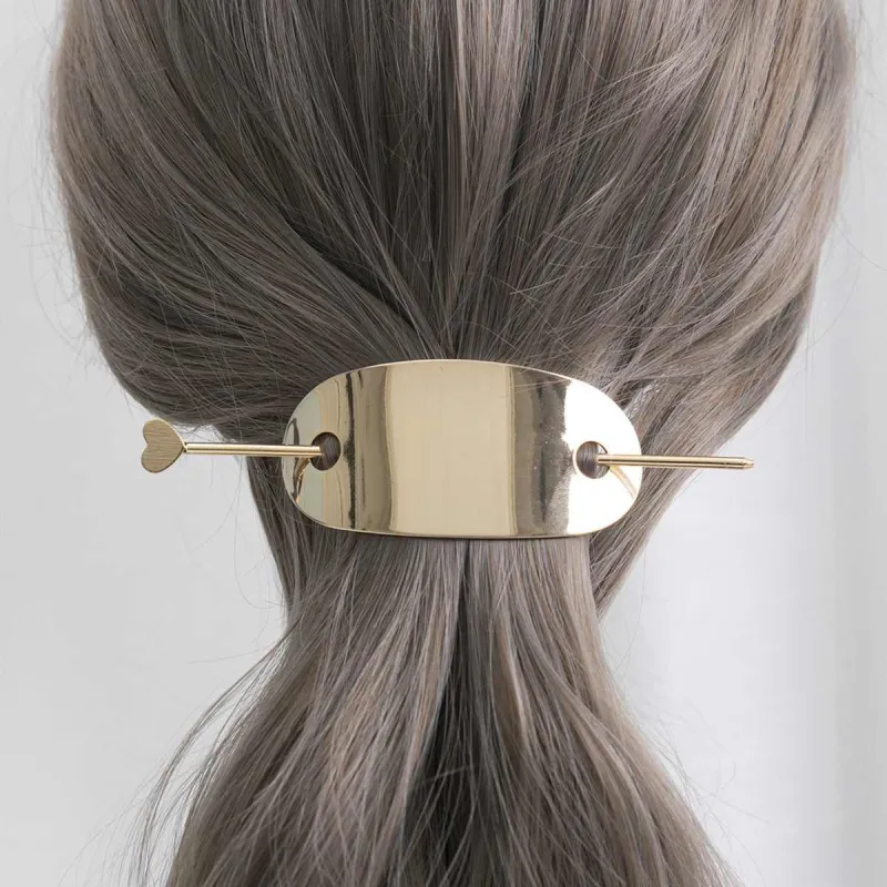 Goldtone Curved Plate & Stick Hair Clip made by Zulily