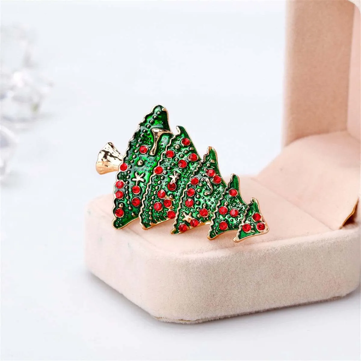 Cubic Zirconia & Goldtone Towering Christmas Tree Brooch sold by Zulily