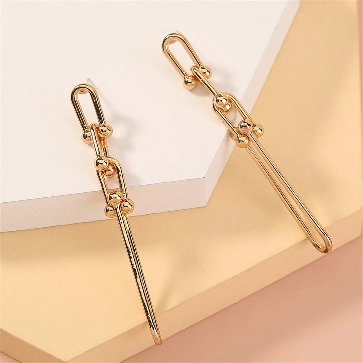 Goldtone Studded Drop Earrings sold by Zulily product image thumbnail 2