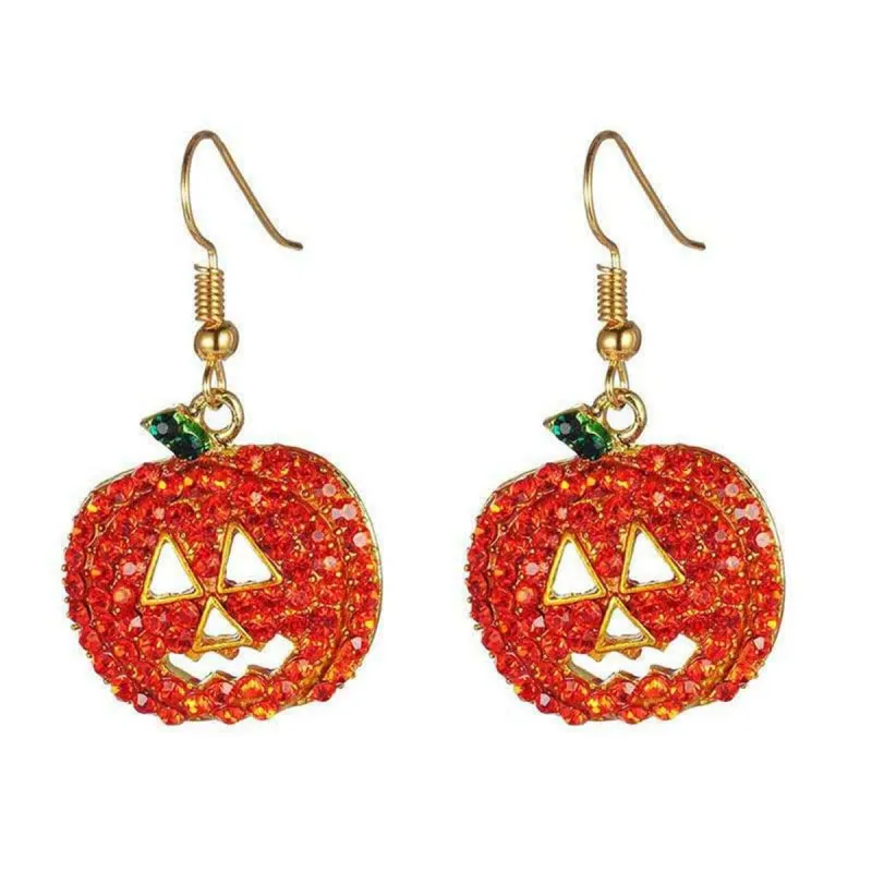 Cubic Zirconia & Goldtone Jack-O-Lantern Drop Earrings made by Zulily