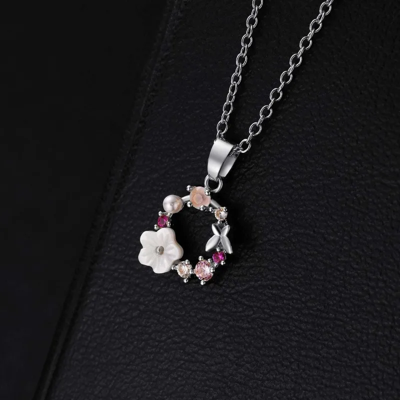 Cubic Zirconia & Cat's Eye Flower Pendant Necklace made by Zulily