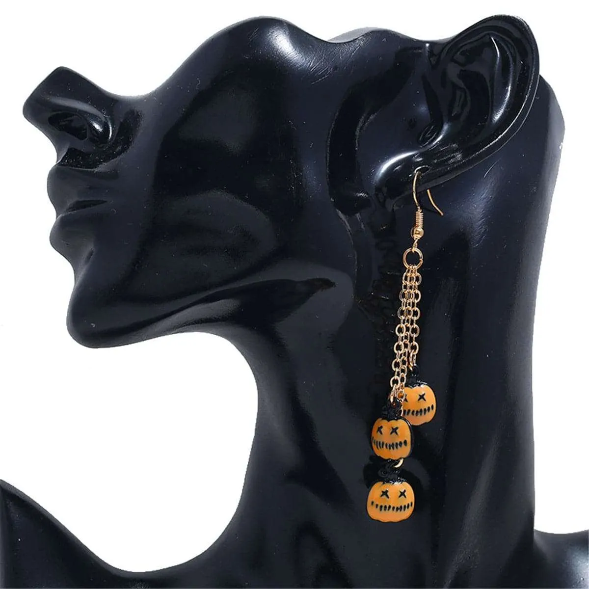 Orange & Goldtone Pumpkin Tassel Drop Earrings sold by Zulily product image thumbnail 3