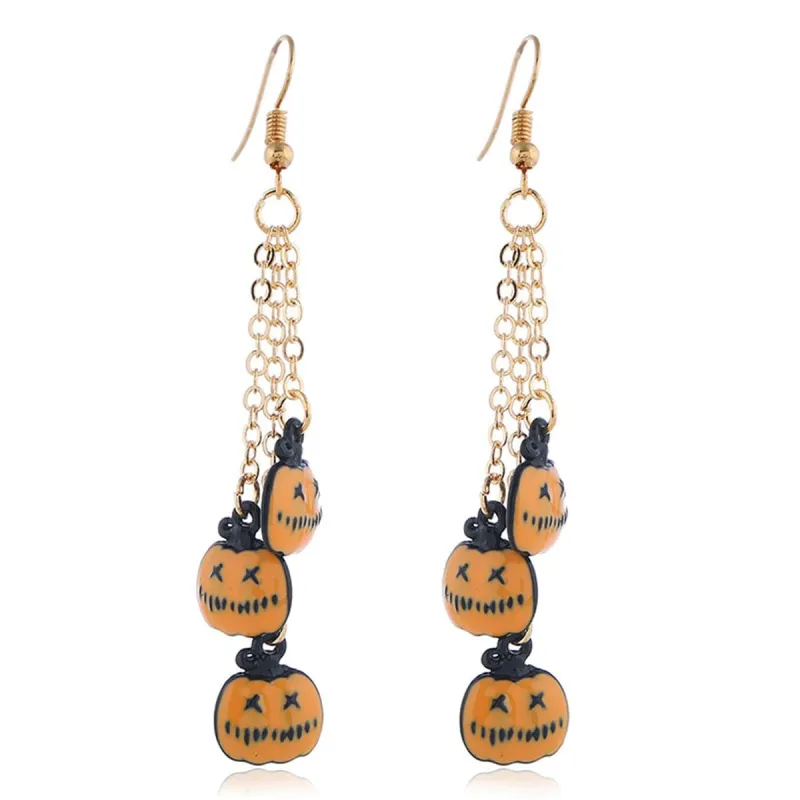 Orange & Goldtone Pumpkin Tassel Drop Earrings made by Zulily