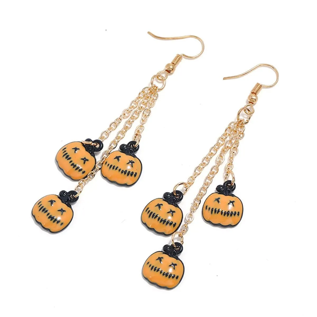 Orange & Goldtone Pumpkin Tassel Drop Earrings sold by Zulily product image thumbnail 2