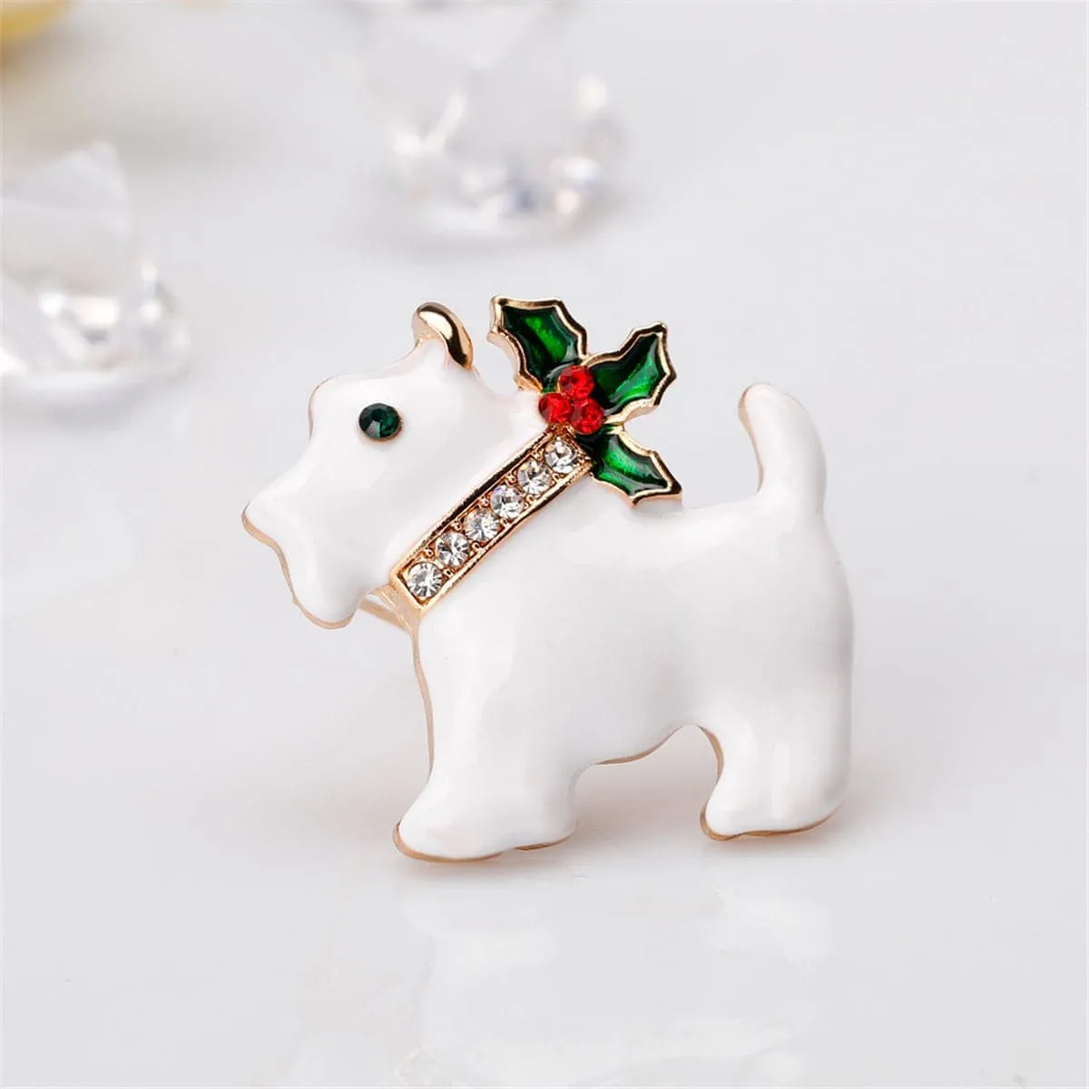 White & Cubic Zirconia Dog Brooch sold by Zulily product image thumbnail 3