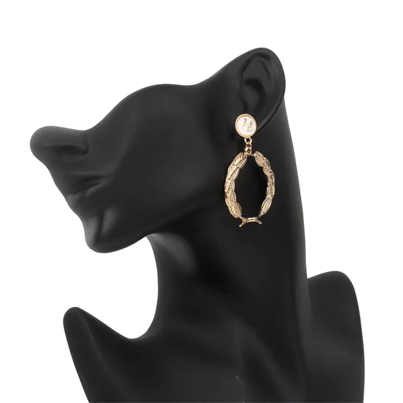 Resin & Goldtone Leaf Drop Earrings made by Zulily