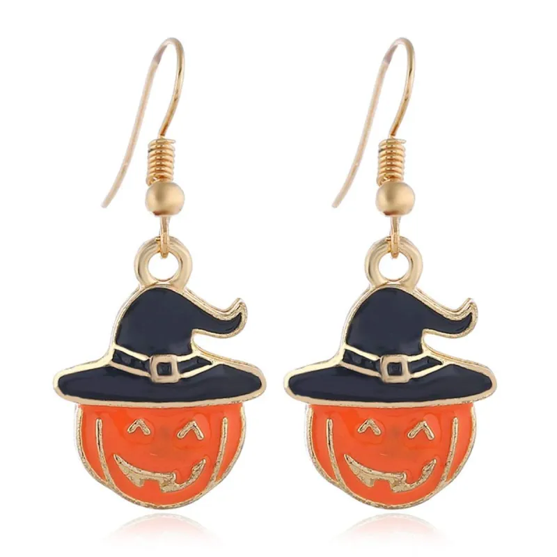 Orange & Goldtone Pumpkin Drop Earrings made by Zulily