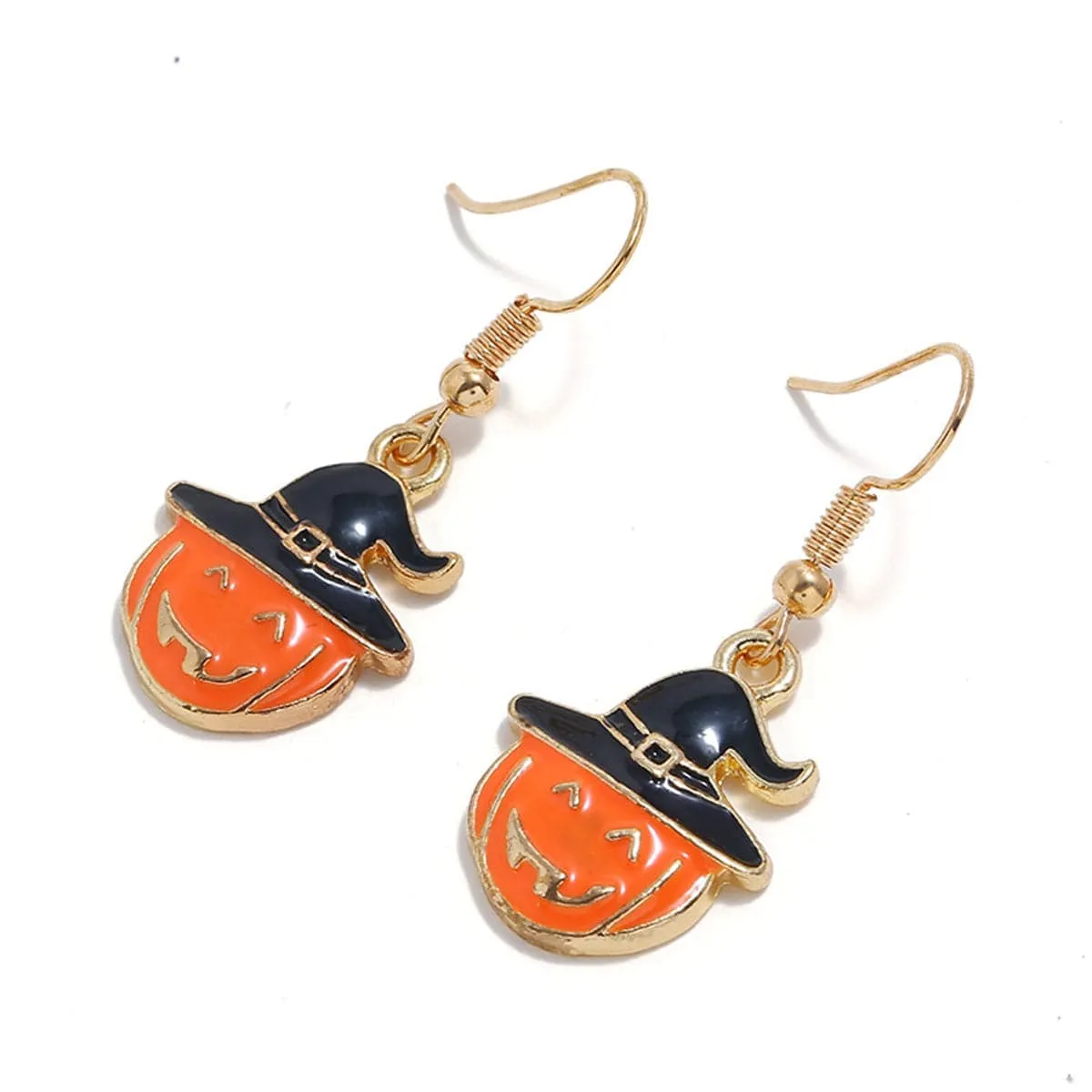 Orange & Goldtone Pumpkin Drop Earrings sold by Zulily product image thumbnail 2