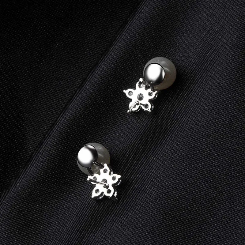 Cubic Zirconia & Pearl Plum Stud Earrings made by Zulily