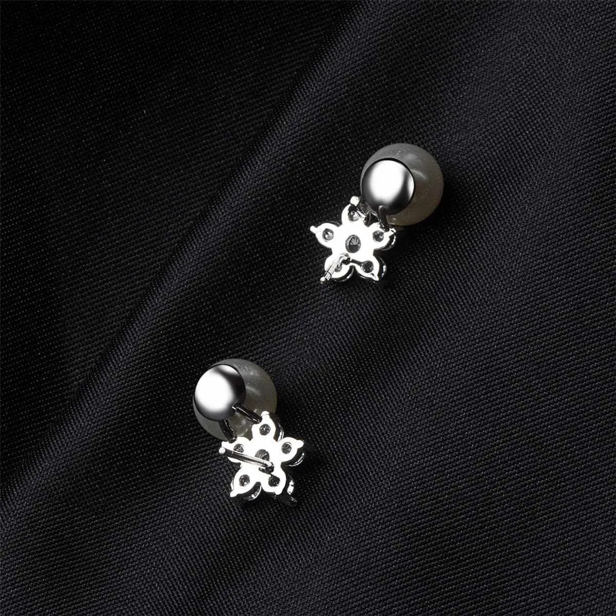Cubic Zirconia & Pearl Plum Stud Earrings sold by Zulily