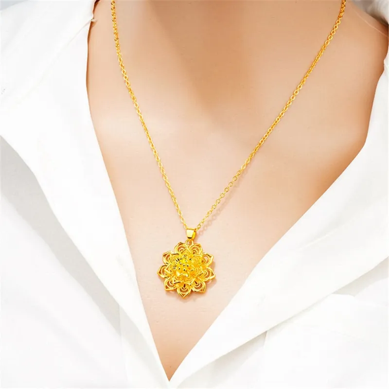 Goldtone Rose Pendant Necklace made by Zulily