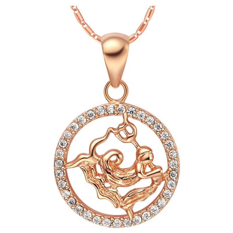 Cubic Zirconia & Rose Goldtone Aquarius Pendant Necklace made by Zulily