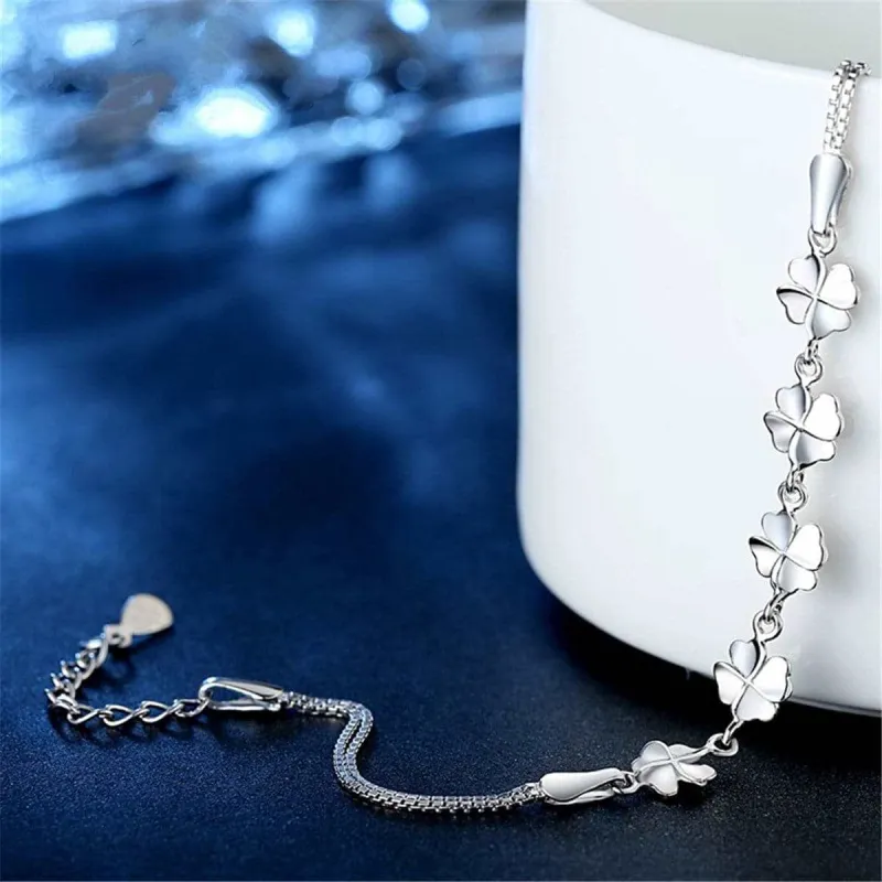 Silvertone Clover Bracelet made by Zulily