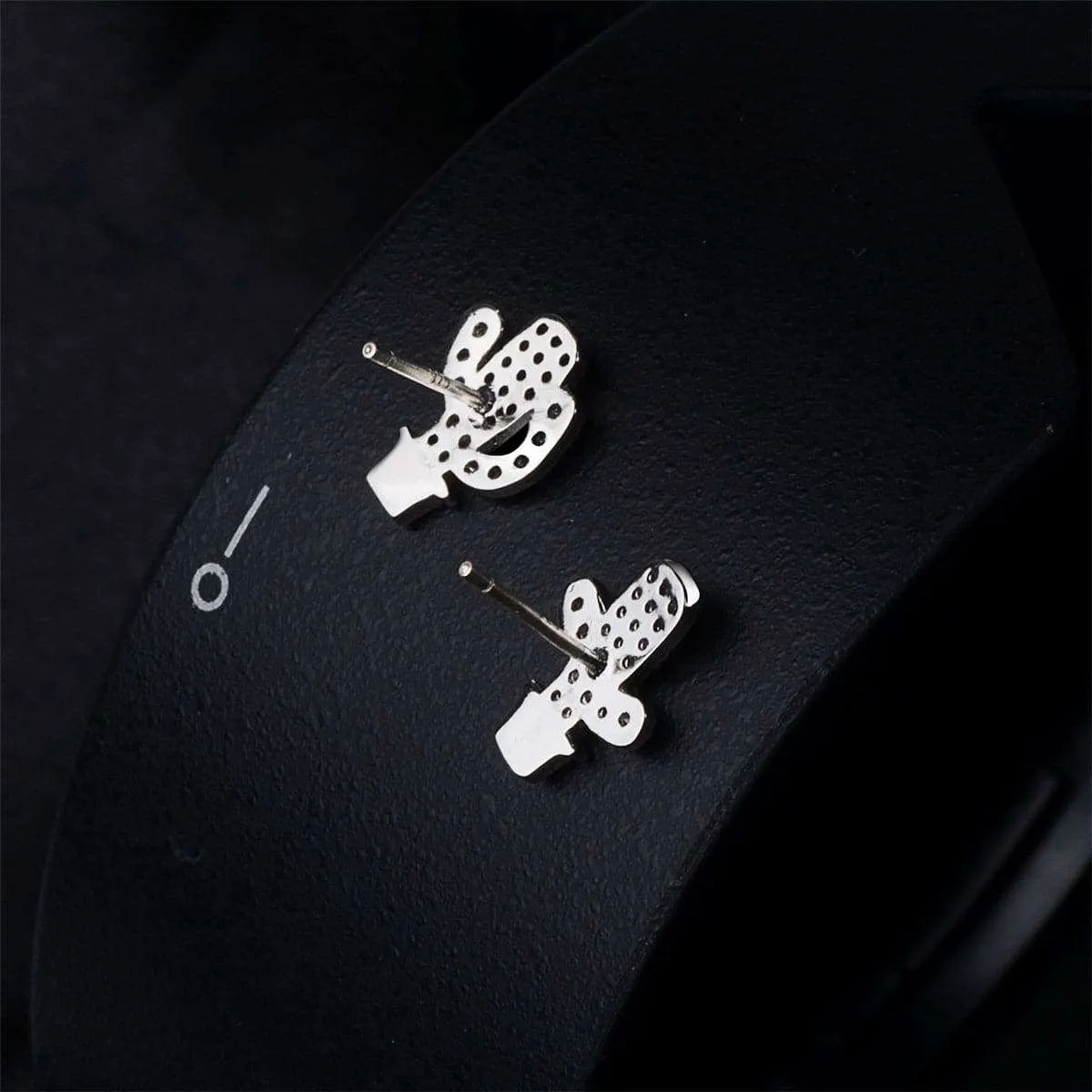 Cubic Zirconia & Silvertone Potted Cactus Stud Earrings sold by Zulily product image thumbnail 2