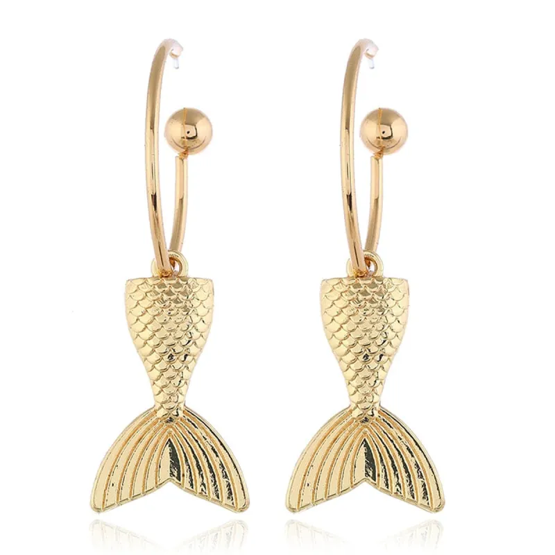 Goldtone Fishtail Drop Earrings made by Zulily