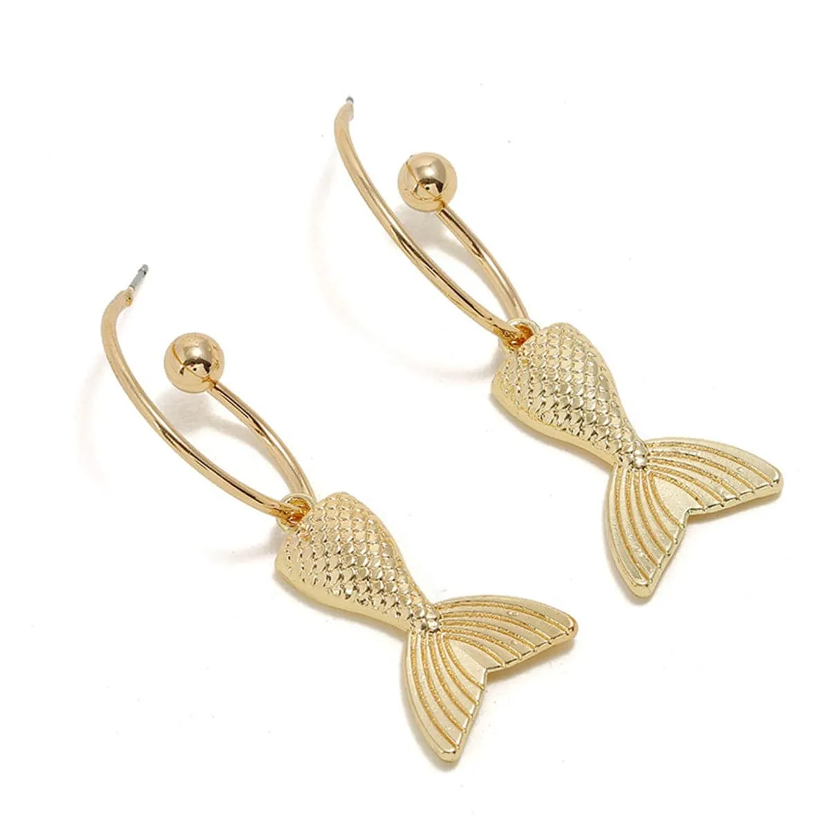 Goldtone Fishtail Drop Earrings sold by Zulily product image thumbnail 2