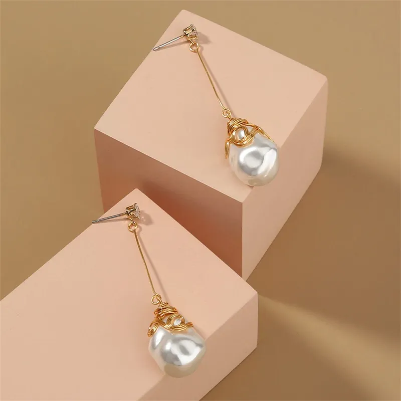 Pearl & Cubic Zirconia Goldtone Teardrop Earrings made by Zulily