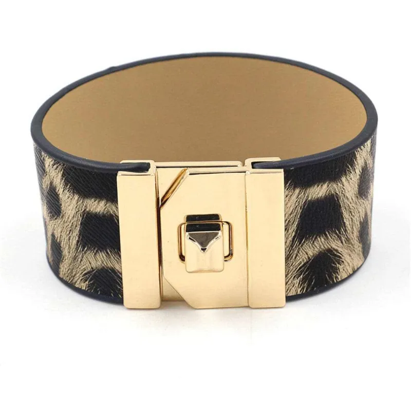 Polystyrene & Goldtone Leopard Bracelet made by Zulily