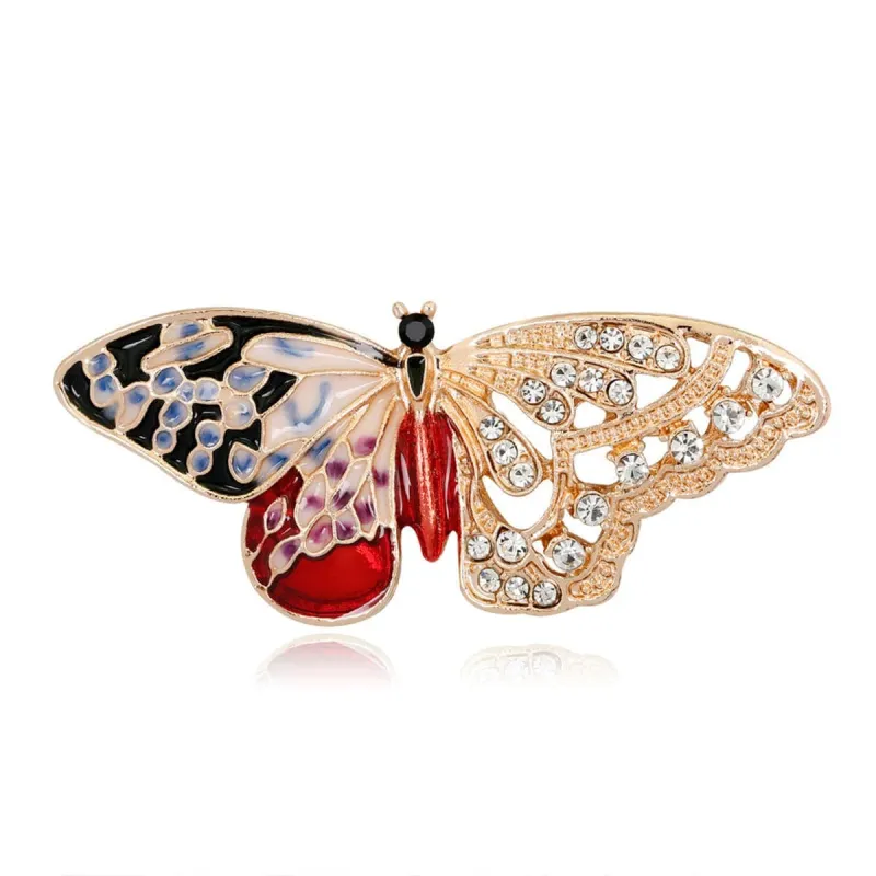 Cubic Zirconia & Goldtone Butterfly Brooch made by Zulily